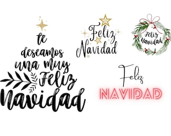 Feliz navidad svg bundle, Elegant christmas font, Spanish christmas svg, Christmas svg Bundle, Christmas clipart, Christmas svg cut files
