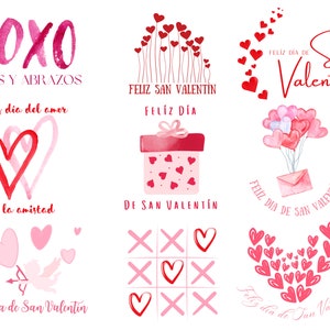 Feliz dia de San Valentin SVG bundel, Happy Valentines Day SVG bundel, Spaanse Valentines, San Valentin SVG, Valentines español, amor SVG