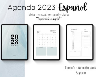 Spanish 2023 Printable Planner: Daily Agenda (PDF)