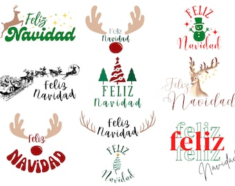 Feliz navidad svg bundle, Spanish christmas svg, Christmas svg Bundle, Christmas clipart, Christmas Svg Sayings, Christmas svg cut files
