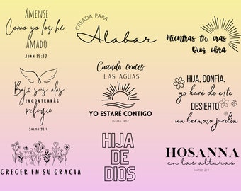 Spanish Bible Verse SVG Bundle: Christian Religious Quotes (Digital Download)