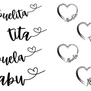 Pacote Abuela svg, Abuela coração avg, avó latina svg, Dia das Mães svg, Avós svg, Mãe svg, Coração de vovó svg, Día de la madre svg