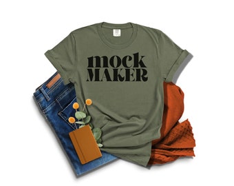 Comfort Colors 1717 Sage Mockup, Sage Tshirt Mockup, Mock Up Comfort Colors Sage, Flat Lay Tshirt Mockup, Fall Comfort Colors Mockup