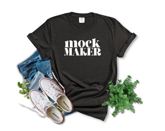 Black Comfort Colors Mockup, Comfort Colors Black C1717 Mockup, Comfort Colors Flatlay, Comfort Colors Tshirt Mock Up, Black 1717 Mockups