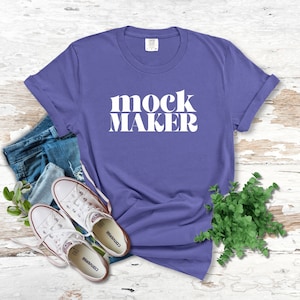 Violet Comfort Colors Mockup, Comfort Colors C1717 Violet Mock Up, Comfort Colors Flat Lay, Comfort Colors Tshirt Mockup, Violet 1717