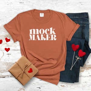 Comfort Colors Mockup Yam, Yam Comfort Colors Mockup, Valentines Day Tshirt Mockup, 1717 Yam Mockup, C1717 Mockup Yam, Tshirt Flatlays