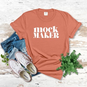 Terracotta Comfort Colors Mockup, Comfort Colors C1717 Mockup, Comfort Colors Flatlay, Comfort Colors Tshirt Mockup, Terracotta 1717