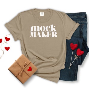 Comfort Colors Mockup Khaki, Khaki Comfort Colors Mockup, Valentines Day Tshirt Mockup, 1717 Khaki Mockup, C1717 Mockup Khaki, 1717 Mockup