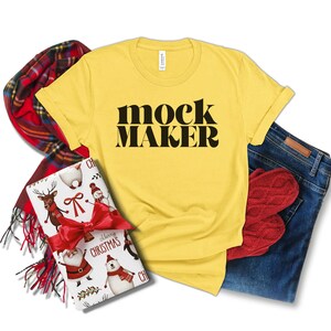 Bella Canvas 3001 Flat Lay Mockup Christmas, Maize Yellow Tshirt Mockup, Mockup Maize Yellow Tshirt Bella Canvas 3001 Christmas Shirt Mockup
