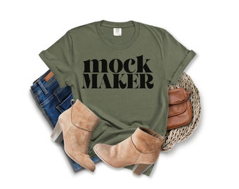 Comfort Colors 1717 Sage Flatlay Mockup, Sage 1717 Mockup, Comfort Colors Flat Lay Mockup, Mock Up Comfort Colors Sage, 1717 Sage Mockup