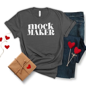 Bella Canvas Asphalt Mock Up, Valentines Day Tshirt Mockup, Bella Canvas 3001 Mockup, Asphalt Shirt Mockup, Valentines Day Mockup
