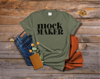 Comfort Colors 1717 Sage Mockup, Sage Tshirt Mockup, Mock Up Comfort Colors Sage, Flat Lay Tshirt Mockup, Fall Comfort Colors Mockup