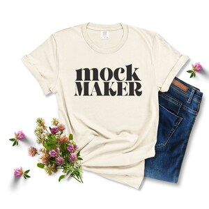 Comfort Colors 1717 Mockup Ivory, Comfort Colors Flatlay Mockup, Ivory Comfort Colors 1717 Mockup, Comfort Colors Ivory Mockup, Spring Mock