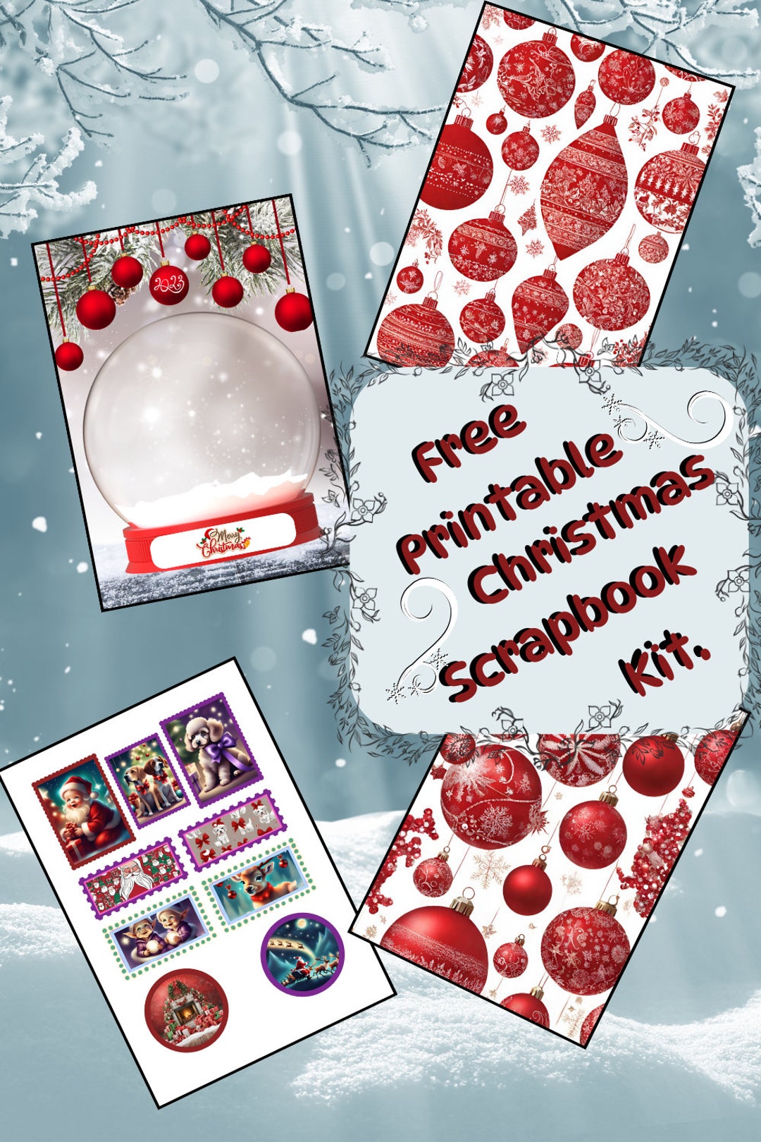 Free Printable Christmas Scrapbook Kit. - Etsy