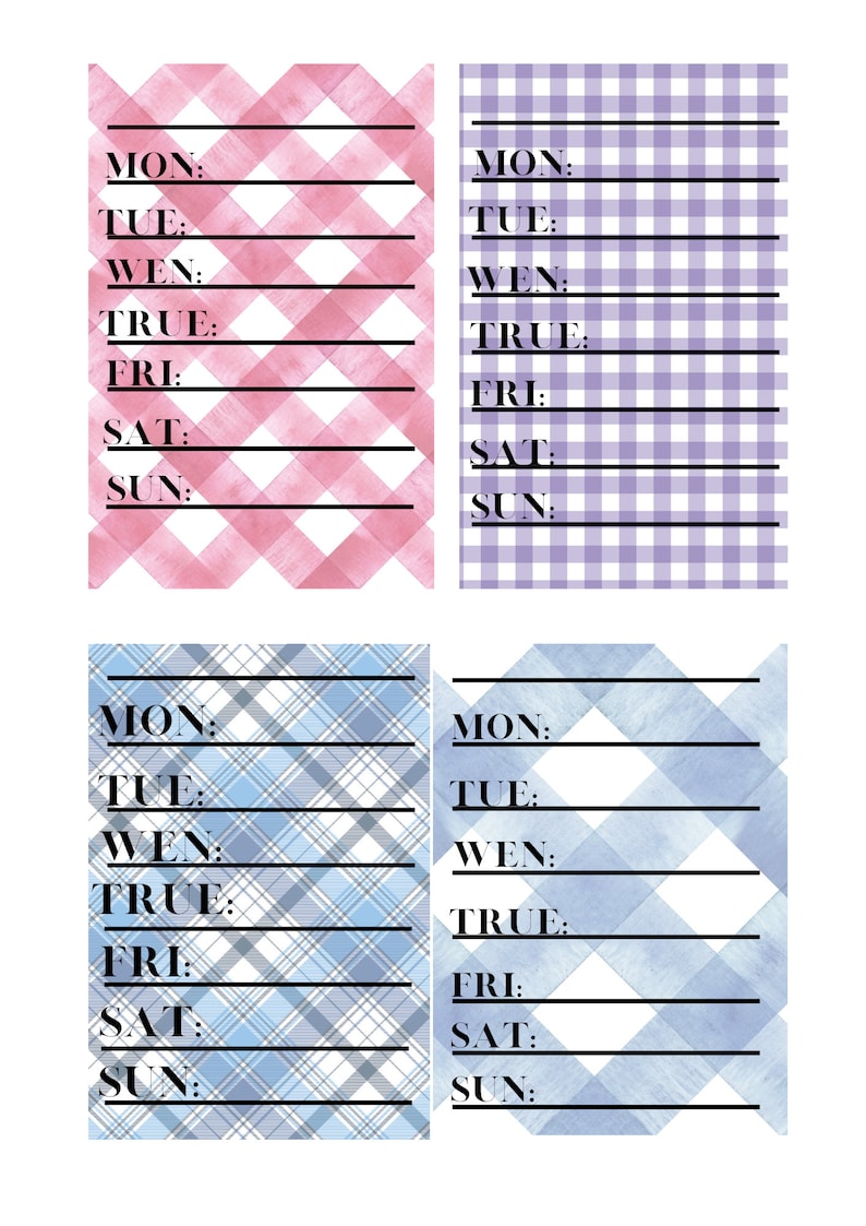 Printable Time Cards. - Etsy