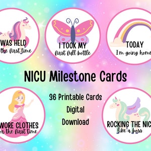 NICU Milestone Cards, Princess Themed