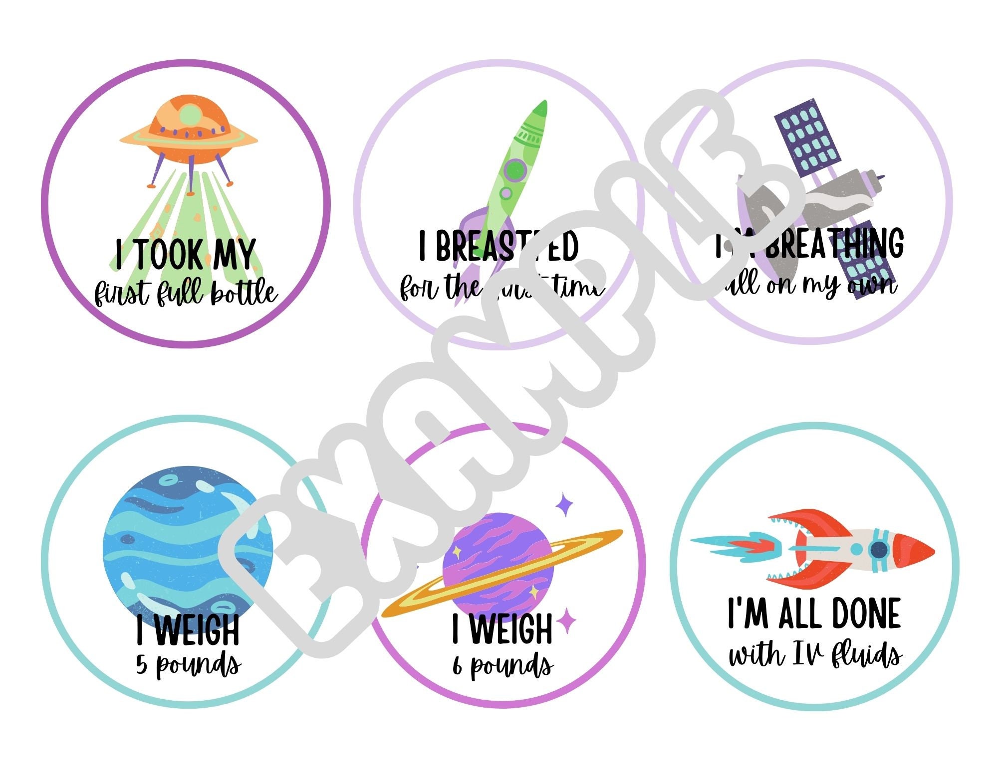 NICU Milestone Printables, Space Theme - Etsy