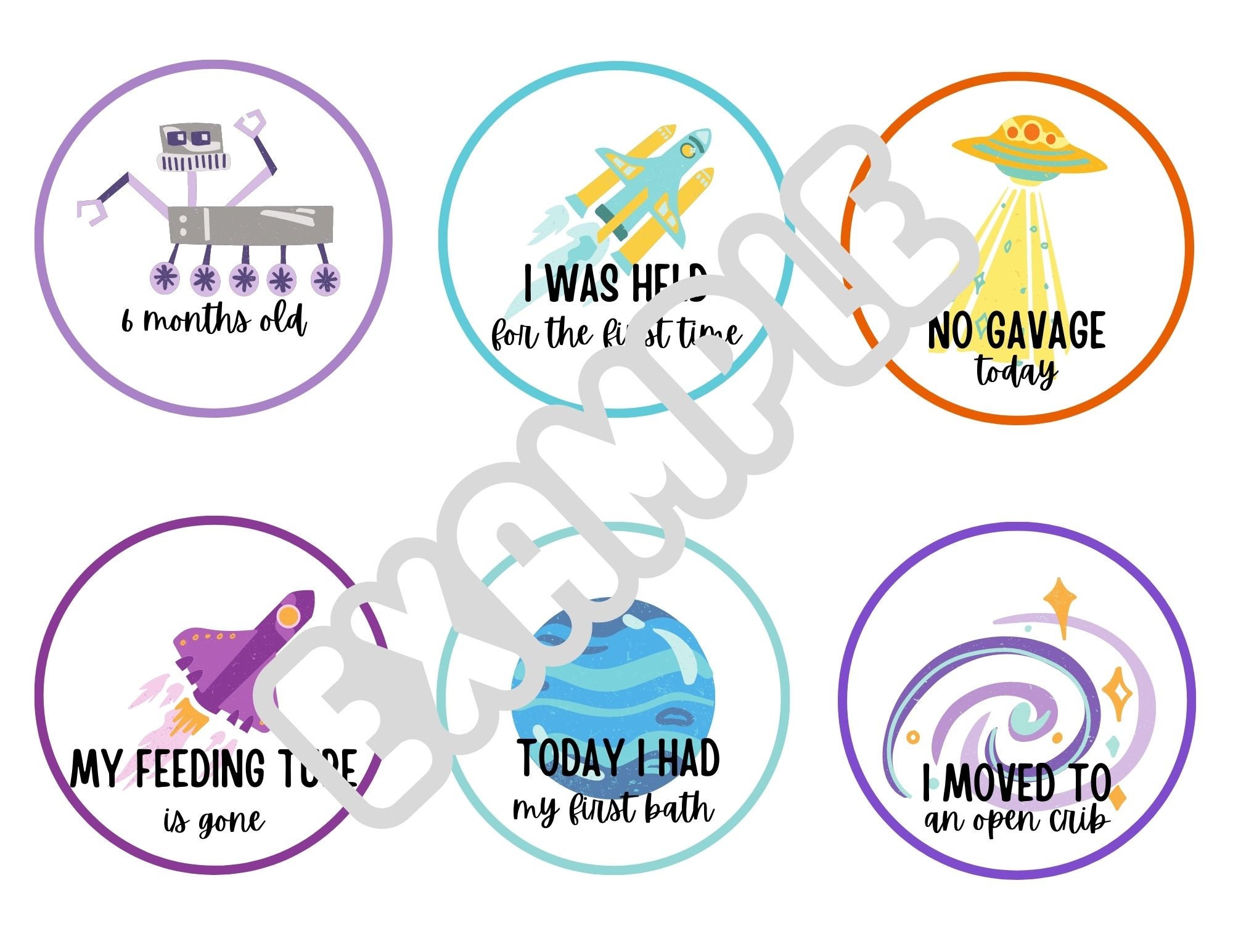 NICU Milestone Printables, Space Theme - Etsy