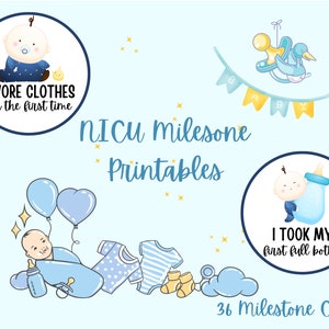 NICU Milestone Printables, Boy