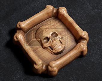 Skull Ashtray - CNC Files for Wood (STL)