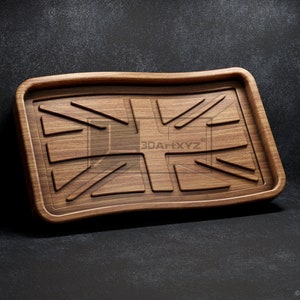 UK Wavy Flag Tray - CNC Files for Wood (svg, dxf, eps, ai, pdf)
