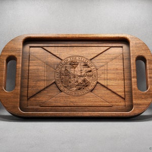 Florida Flag Tray With Handles - CNC Files for Wood (svg, dxf, eps, ai, pdf)