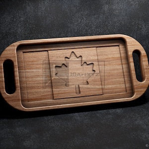 Canada Flag Tray With Handles - CNC Files for Wood (svg, dxf, eps, ai, pdf)