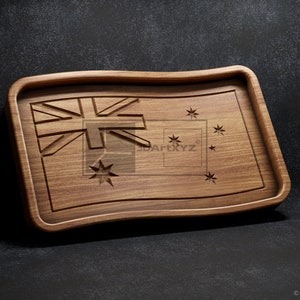 Australian Wavy Flag Tray - CNC Files for Wood (svg, dxf, eps, ai, pdf)