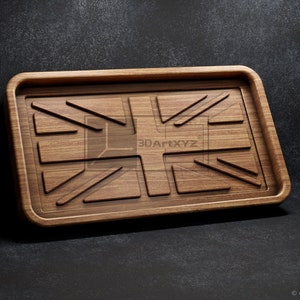 UK Flag Tray - CNC Files for Wood (svg, dxf, eps, ai, pdf)