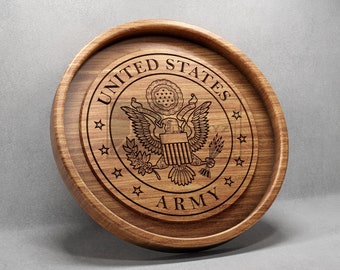 US Army Seal Tray - CNC Files for Wood (svg, dxf, eps, ai, pdf)