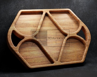 Serviertablett - CNC-Dateien für Holz (svg, dxf, eps, ai, pdf)