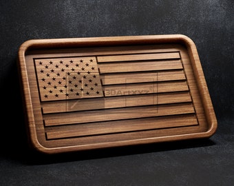 US Flag Tray - CNC Files for Wood (svg, dxf, eps, ai, pdf)