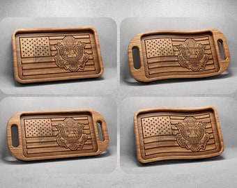 US Flag Army Seal Trays Pack - CNC Files for Wood (svg, dxf, eps, ai, pdf)