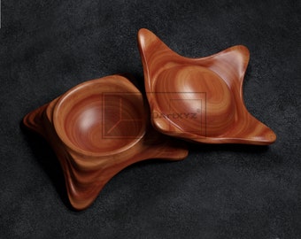 Round Bowl with Square Base V2 - CNC Files for Wood (STL)