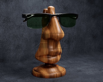 Glasses Holder Nose Style - CNC Files for Wood (STL)