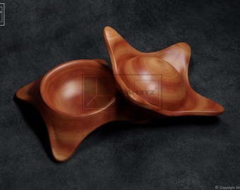 Round Bowl with Square Base V1 - CNC Files for Wood (STL)