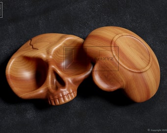 Skull Bowl - CNC Files for Wood (STL)