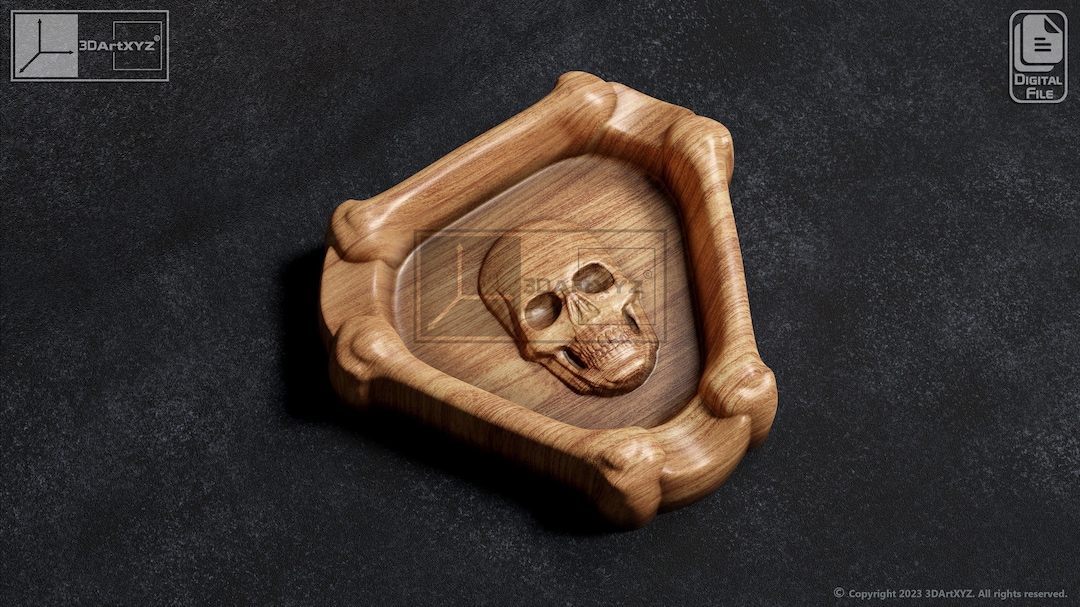 Skull Cigar Ashtray CNC Files for Wood STL Etsy