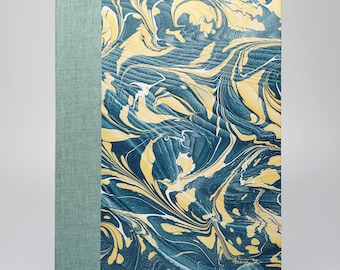 Hand Bound Hardcover Multi Toned Strathmore Paper Sketchbook. Handmade Hardcover Notebook. Original Marbled Paper Covers.