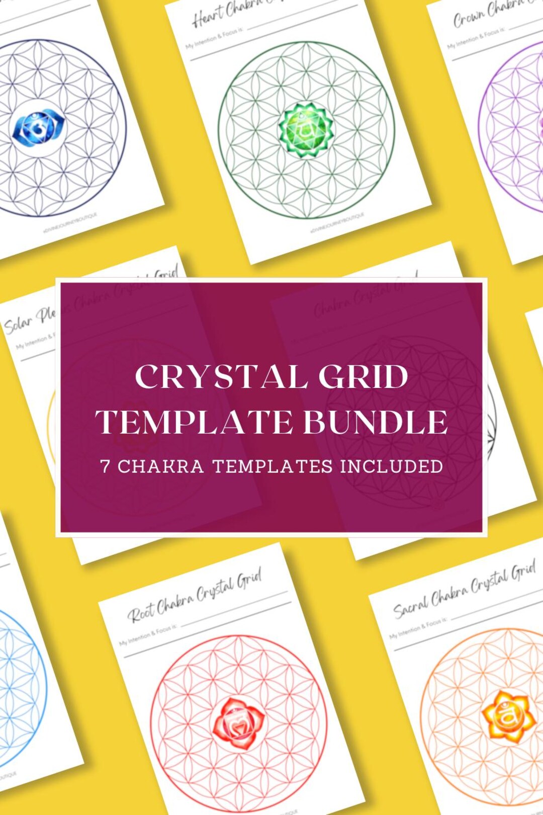 7 Chakra Grid Templates | Printable Crystal Grids | Sacred Geometry ...