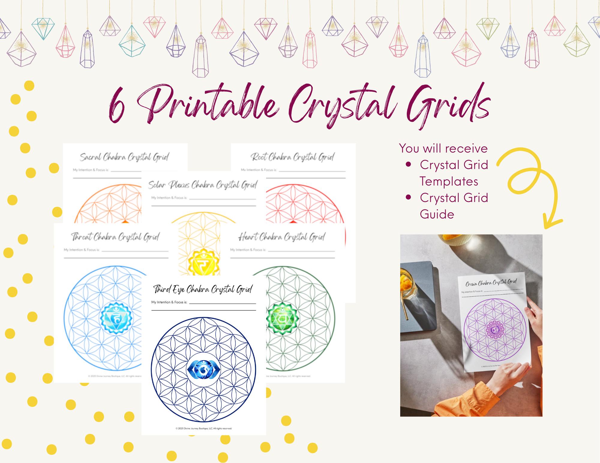 7 Chakra Grid Templates | Printable Crystal Grids | Sacred Geometry ...