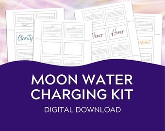 Mondwasser Kit | Mond Ritual Printable | Vollmond & Neumond Wort Wraps | Mondwasser Intention PDF