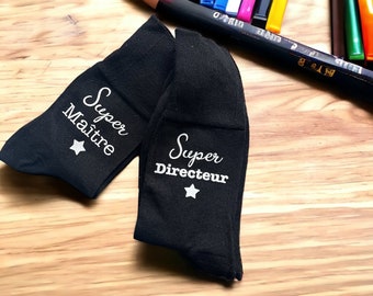 Gepersonaliseerde Super Director sokken - superleraar - meesterdirecteur cadeau-idee - bedankje leraar