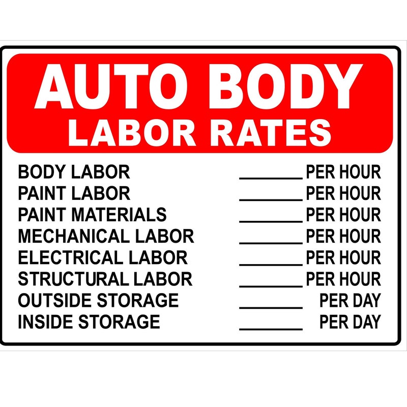 Rate Card Pdf Labor Rates Signs - Etsy