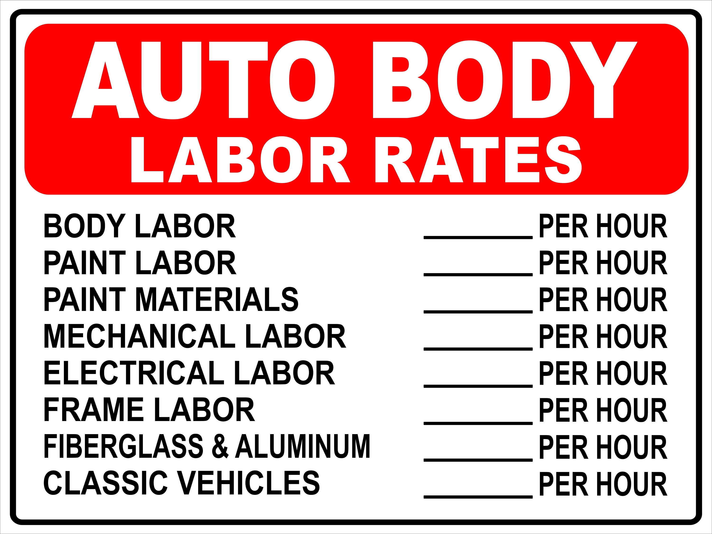 Auto Repair Labor Rates