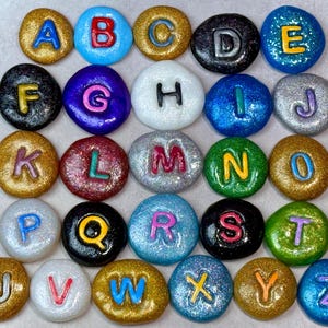 Personalized Resin Alphabet Worry Stones | Custom Initial Pocket Fidget for Anxiety & Mindfulness