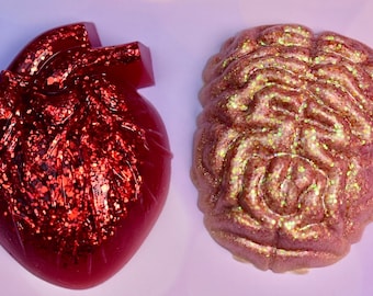 Silicone Heart and Brain Squishies