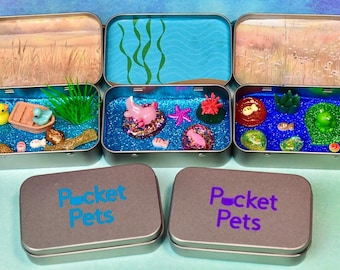 Pocket Pets – Pond Animal Edition | Collectible Miniature Sensory Tin | Portable Travel Fidget
