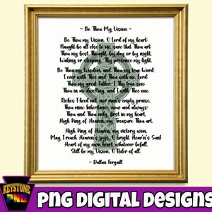 Hymn Art. Be Thou My Vison. Celtic cross design. Christian PNG. Faith digital download. Gift for pastor. Church decor.