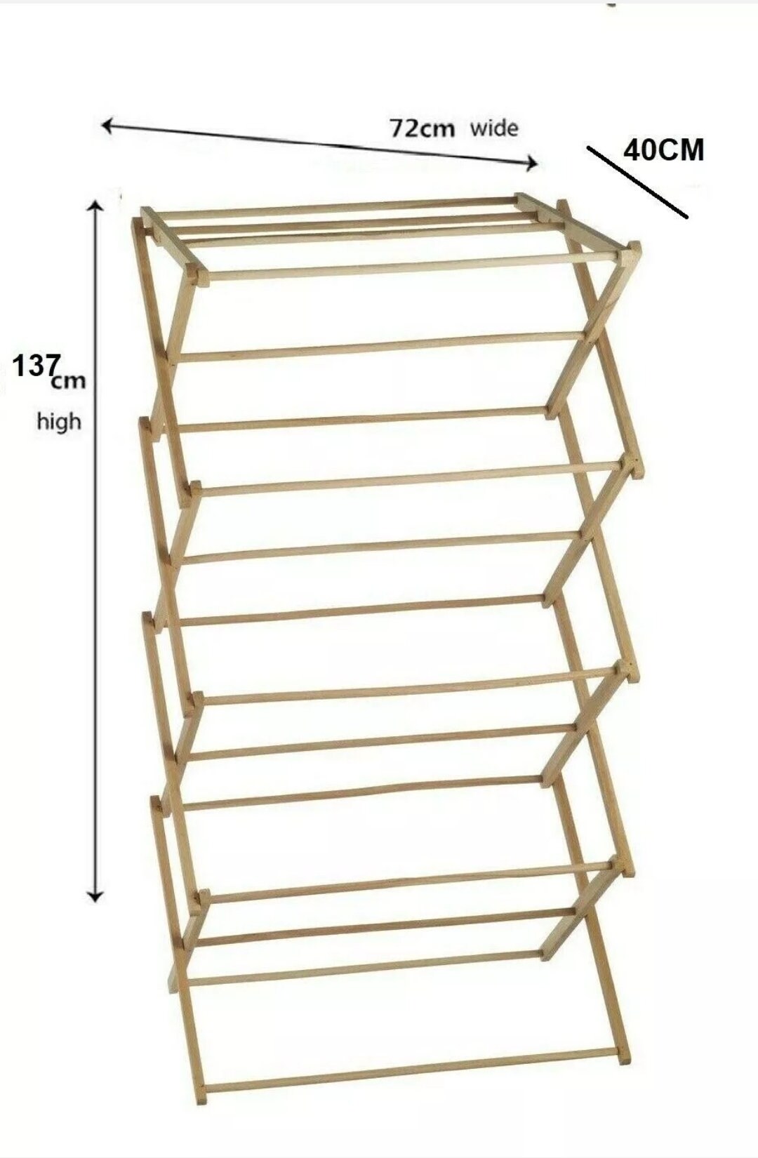 Wood Bamboo Clothes Airer Drying Rack Foldable Etsy UK